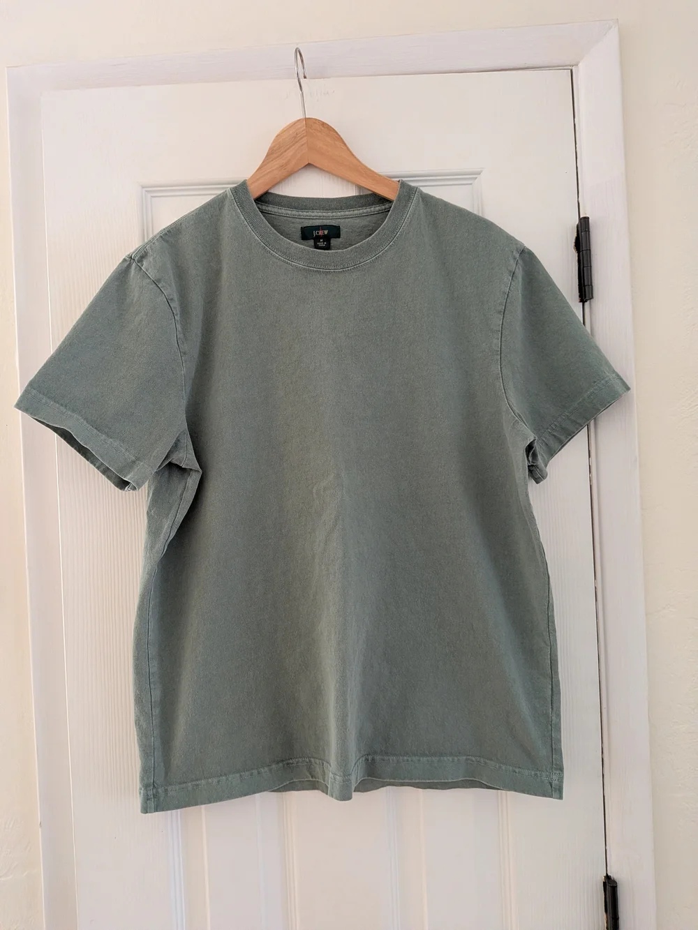 J. Crew Mens Green Heavyweight Basic Short Sleeve T Shirt 100% Cotton Size M